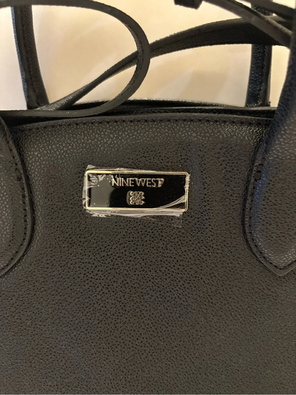 Nine West Black Top-Handle Satchel with Gold Hardware